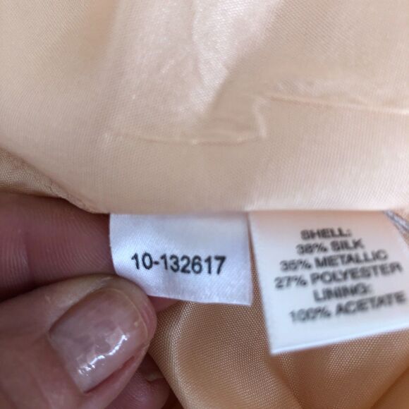 Ann Taylor Pink Floral Brocade Silk Blend Cocktail Wedding‎ Guest Dress  Sz 12 - Picture 8 of 16